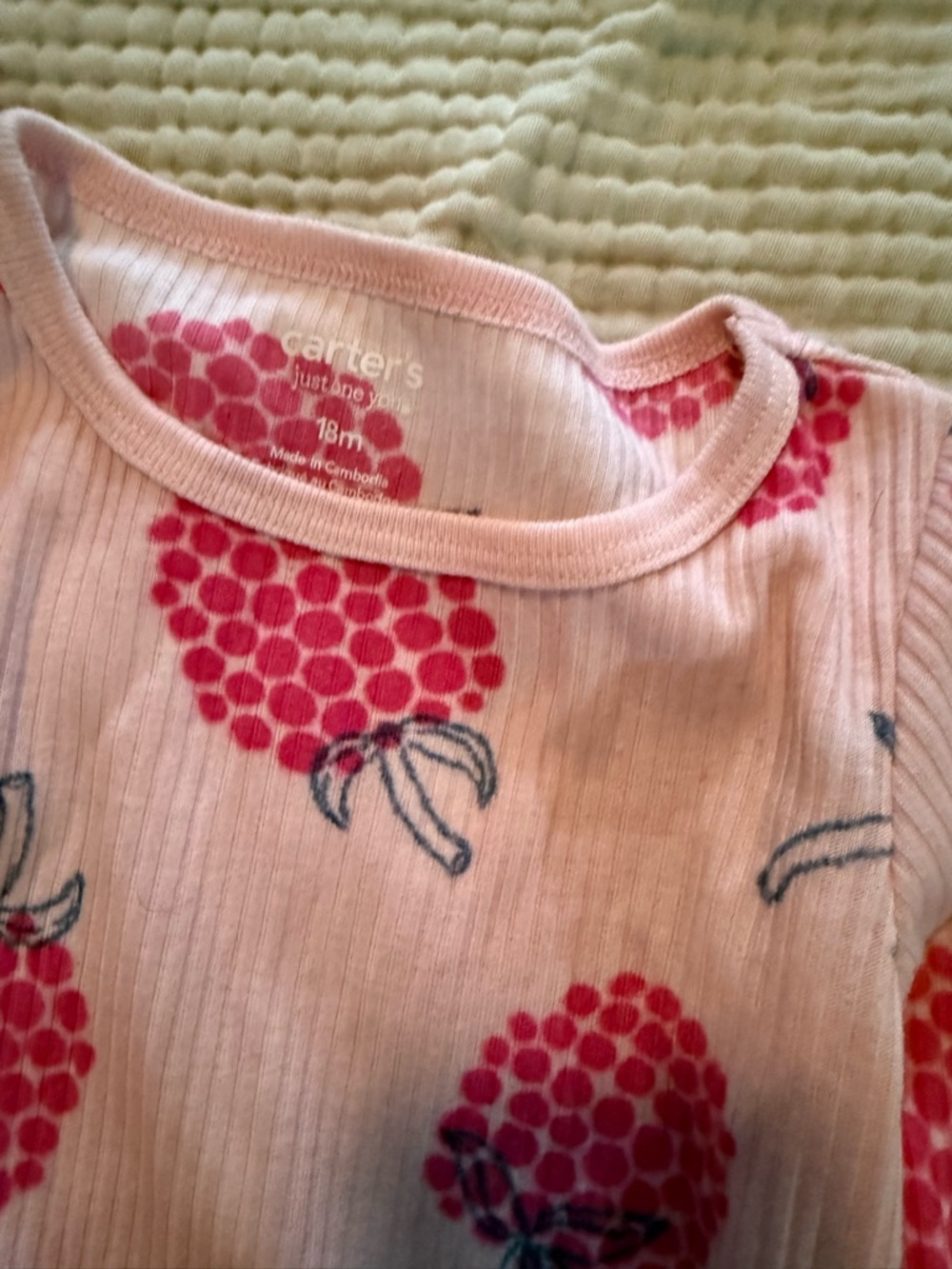 Carter's Pink Raspberry-Print Ribbed Pajama Set - Picture 3 of 3